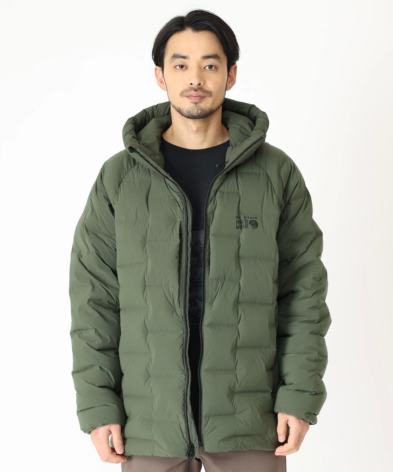 mountain hardwear ダウンジャケット　サイズL カーキグリーン