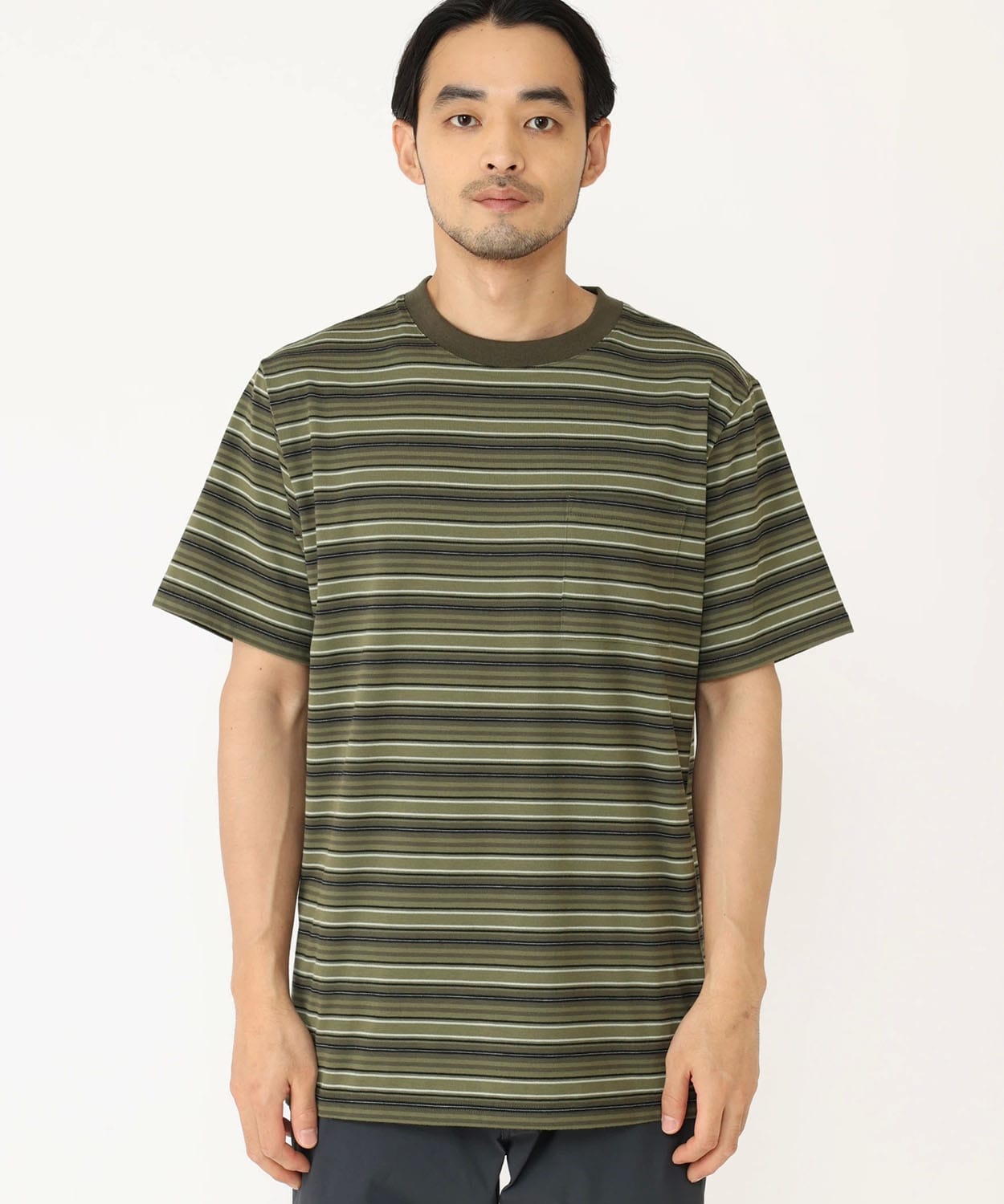 ロウエクスポージャーショートスリーブ(S Combat Green Crag Stripe 