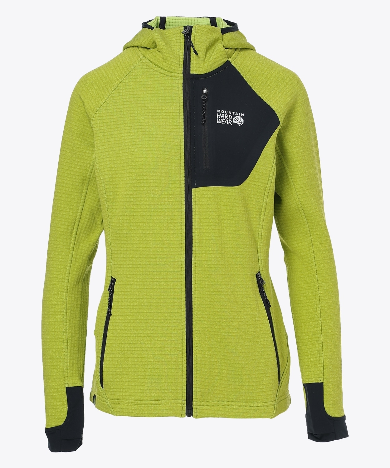 「苔色の地平線」DEEP  ポーラテックパワーグリッドFZフーディ(XS Python Green Heather